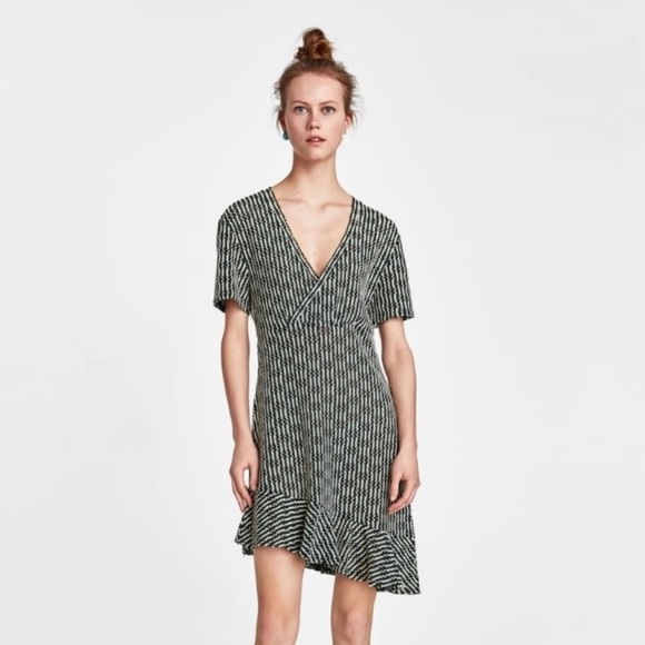 Zara Green Woven Dress - Size Small - Picture 1 of 7